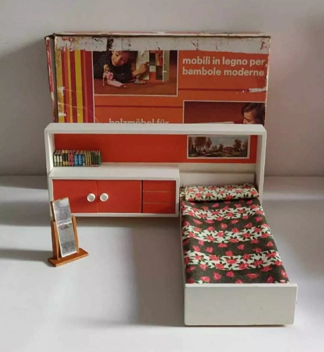 Vintage 1970s Frade Wooden Doll Furniture