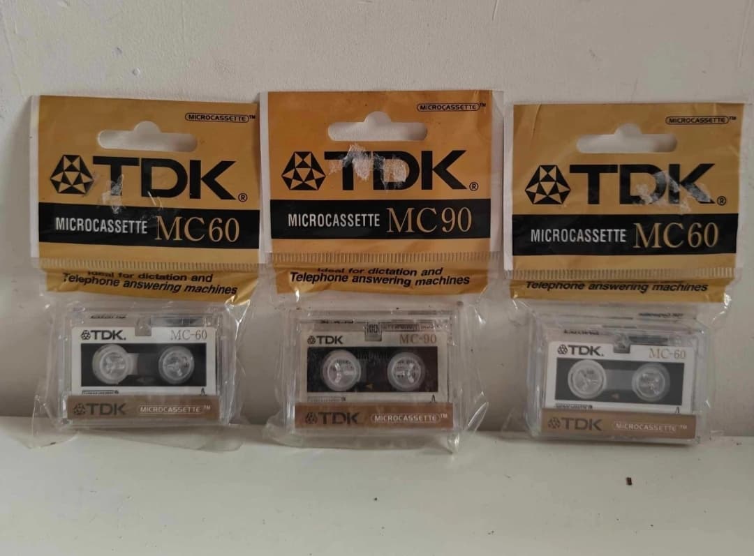 3x New Sealed TDK MC60 Micro Cassettes Tapes