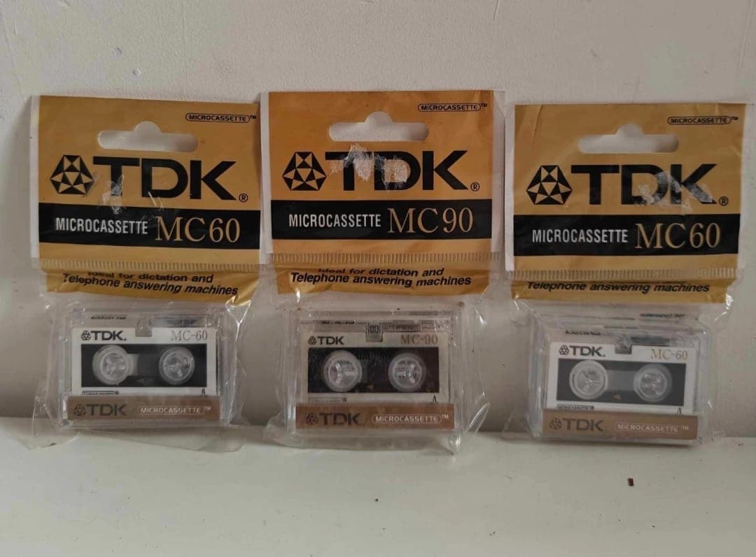3x New Sealed TDK MC60 Micro Cassettes Tapes