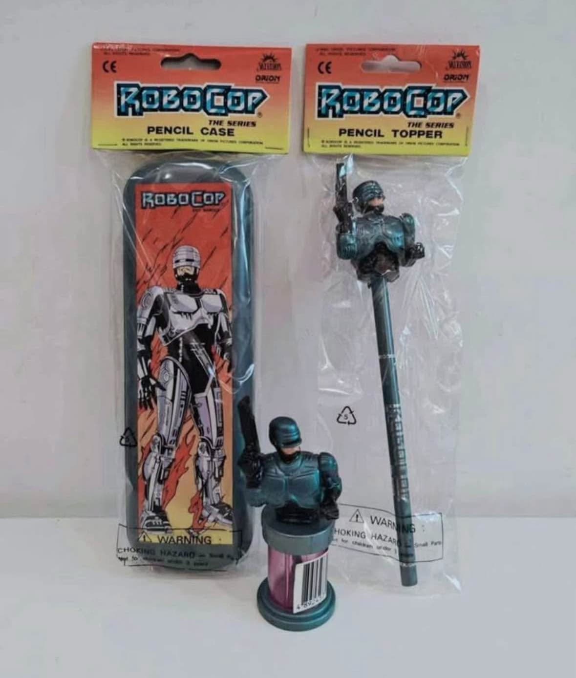 1995 Orion RoboCop Pencil Case + Pencil Topper + Bubble Blower #2