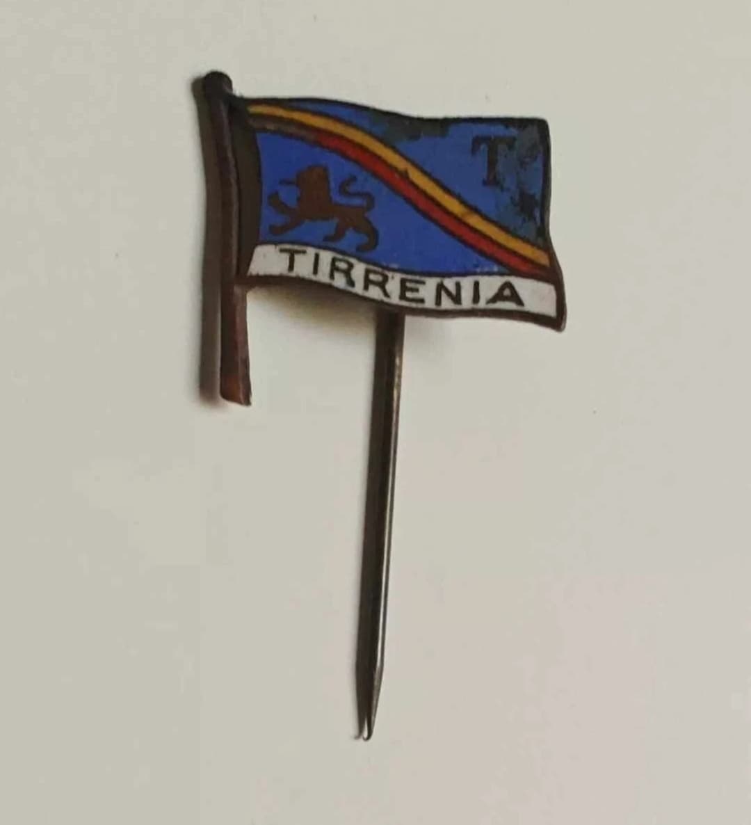 Vintage Tirrenia Flag 20x30mm Pin Badge