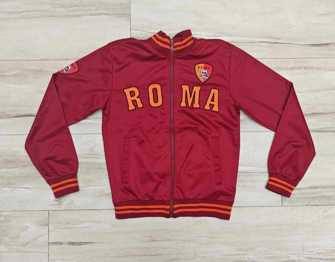 Vintage AS Roma Soccer Tracksuit Jacket Size Small Football Italy 100% Polyester