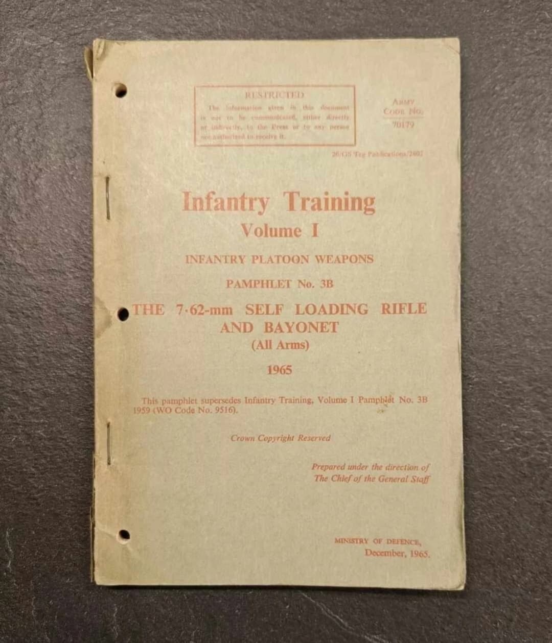 1965 Infantry Training Volume 1 Infantry Platoon Weapons Pamphlet No. 3B
