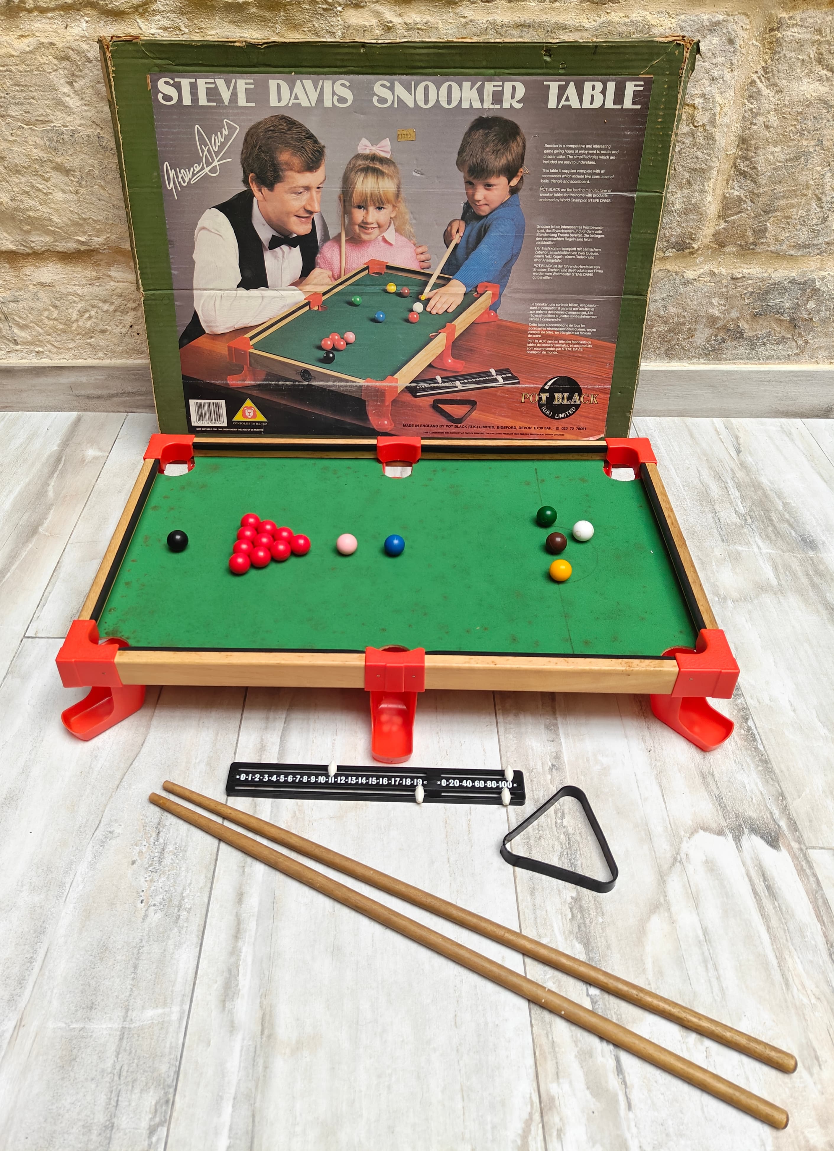 Vintage 1980s Steve Davis Snooker Table by Pot Black (UK) Ltd - Boxed & Complete
