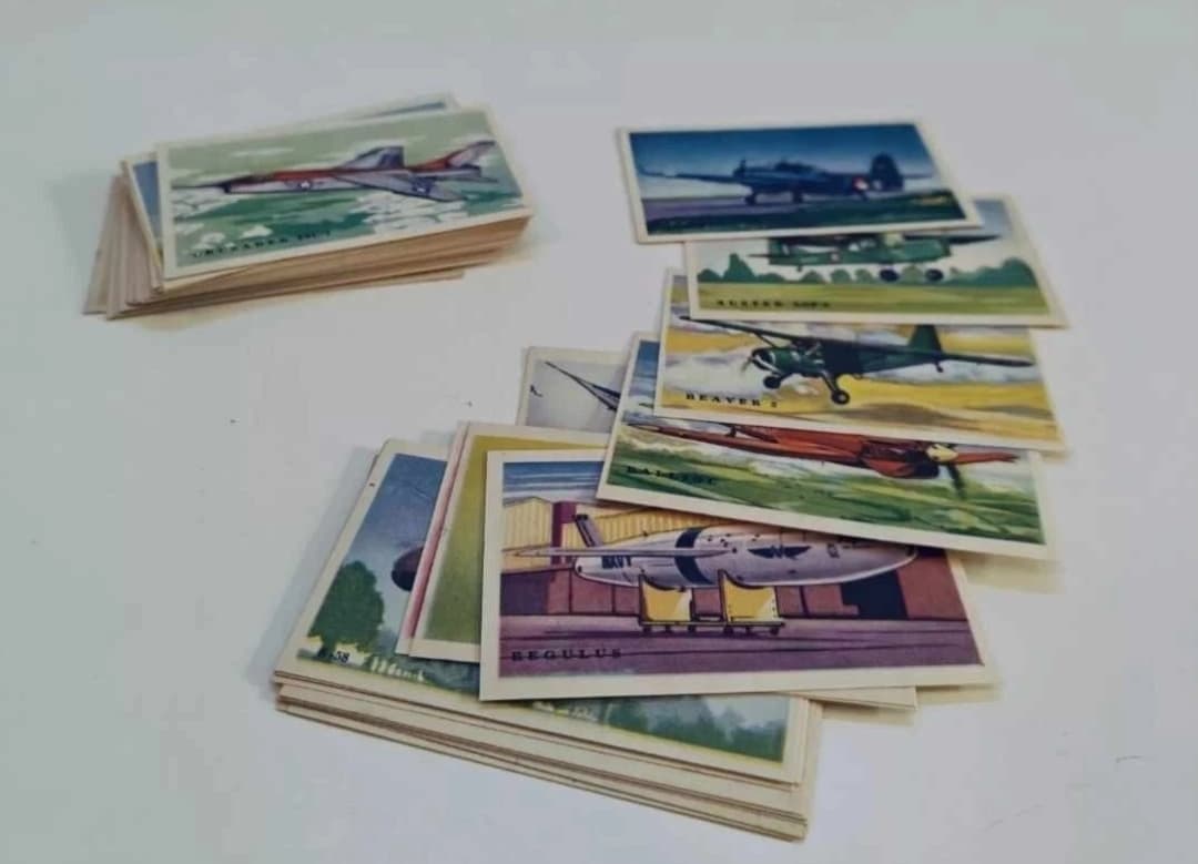 RARE 1950's Malta Cigarette Cards Set of 74 Planes JL Tobacco Company Ltd