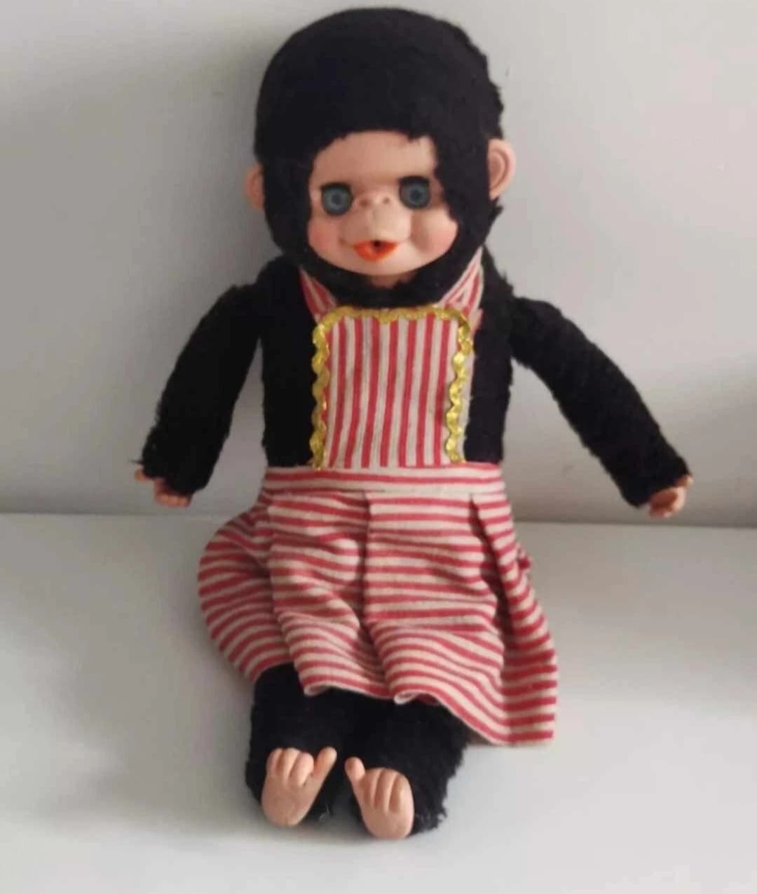 Vintage Minifon Monkey 17" Plush Toy Made in Italy