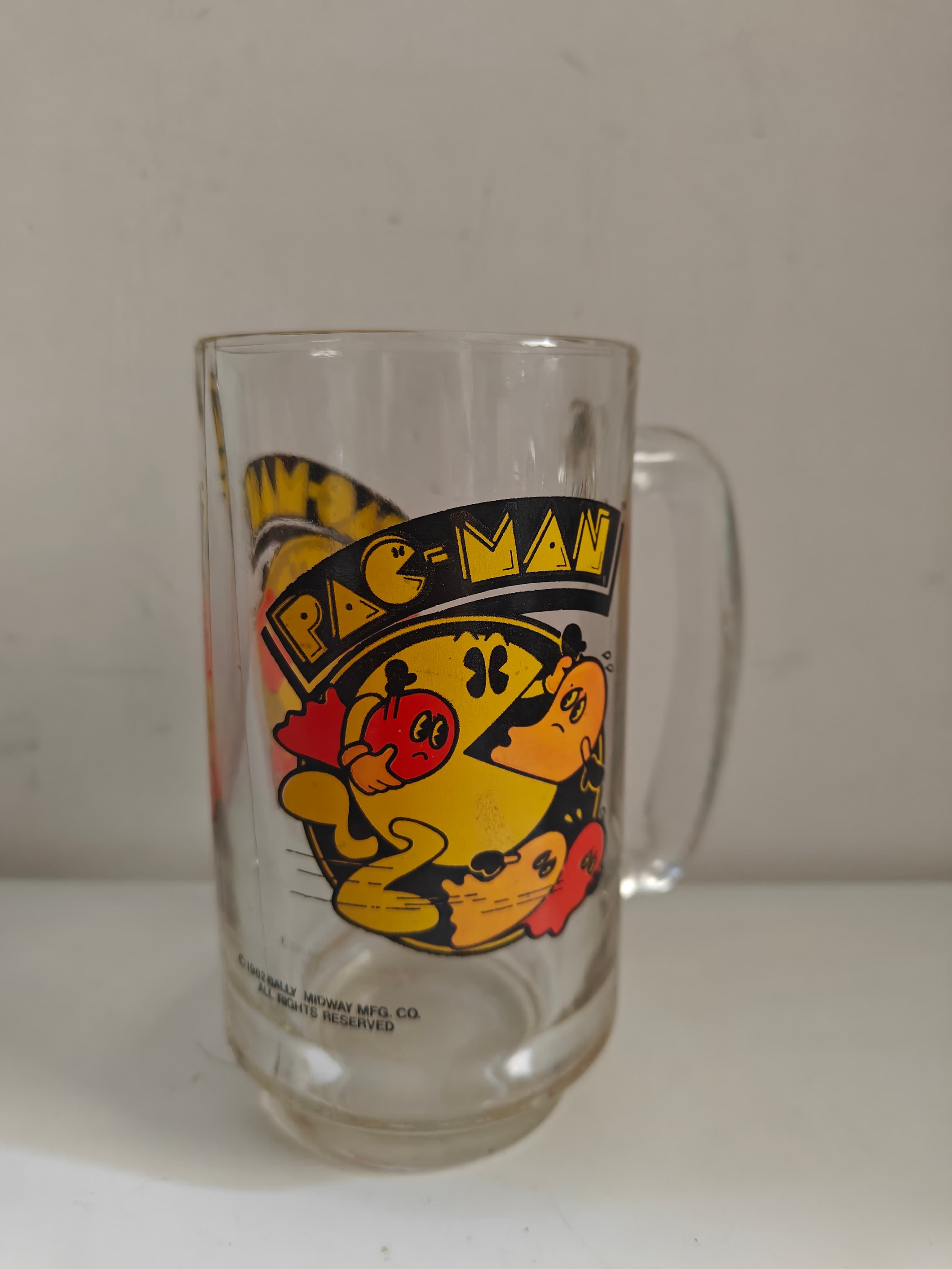 1982 Pac-Man Bally Midway Glass Mug