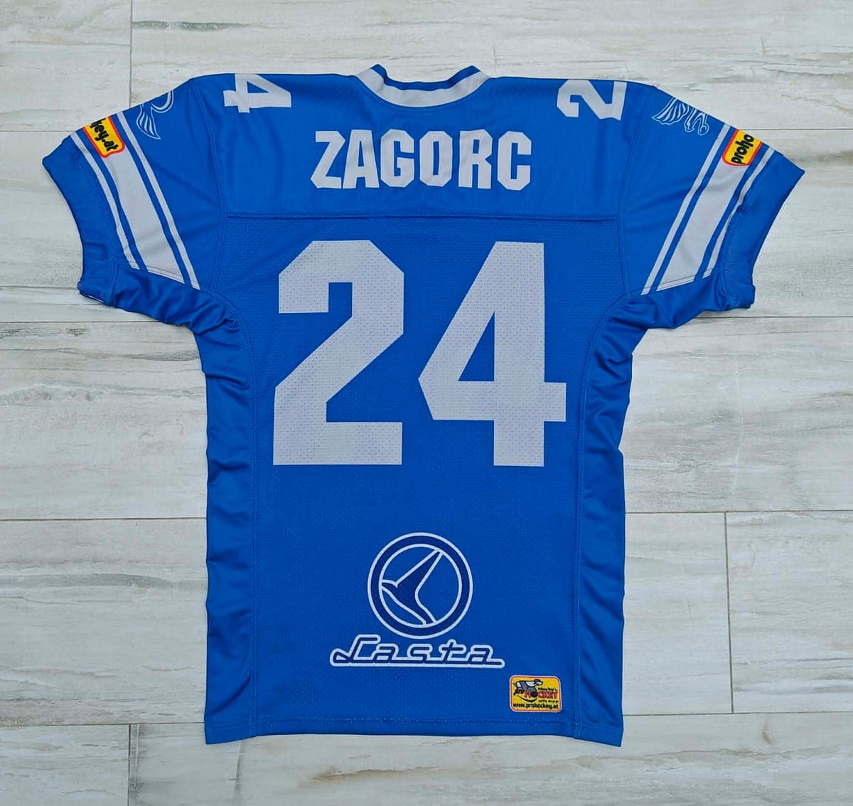 Silverhawks ZAGORC #24 Blue Ice Hockey Jersey Size Medium Pro Hockey Made in EU