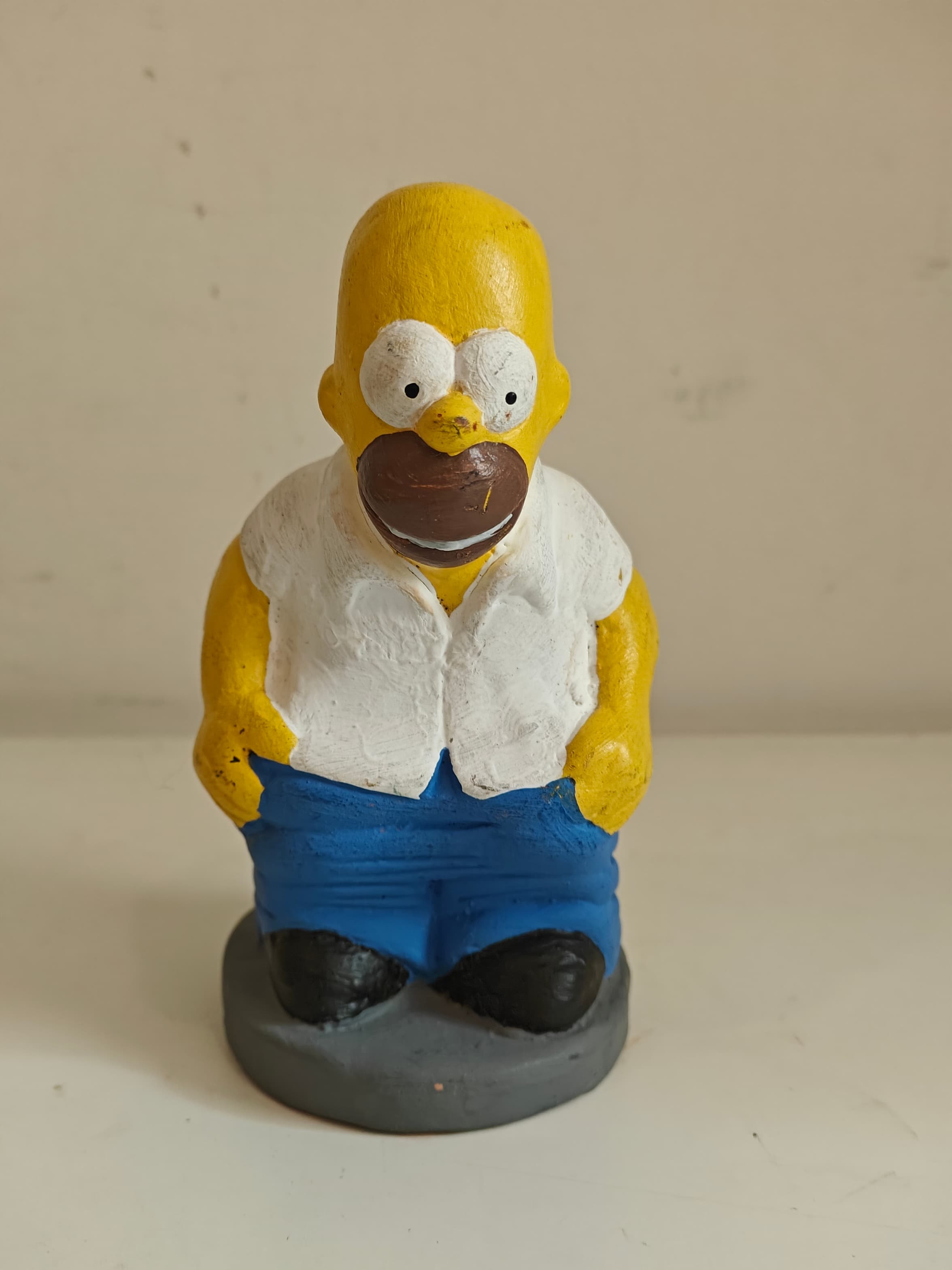 Homer Simpson Caganer 4 inch Figurine - Hand Painted Catalan Christmas Folk Art