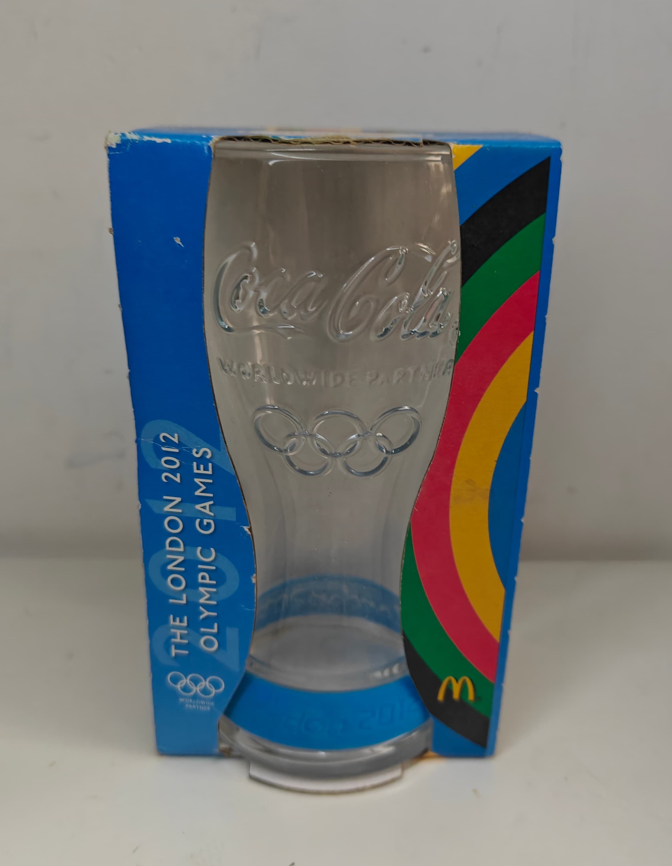 2012 London Olympic Games Coca-Cola McDonald's Commemorative Glass (Blue "Swimming" Edition)