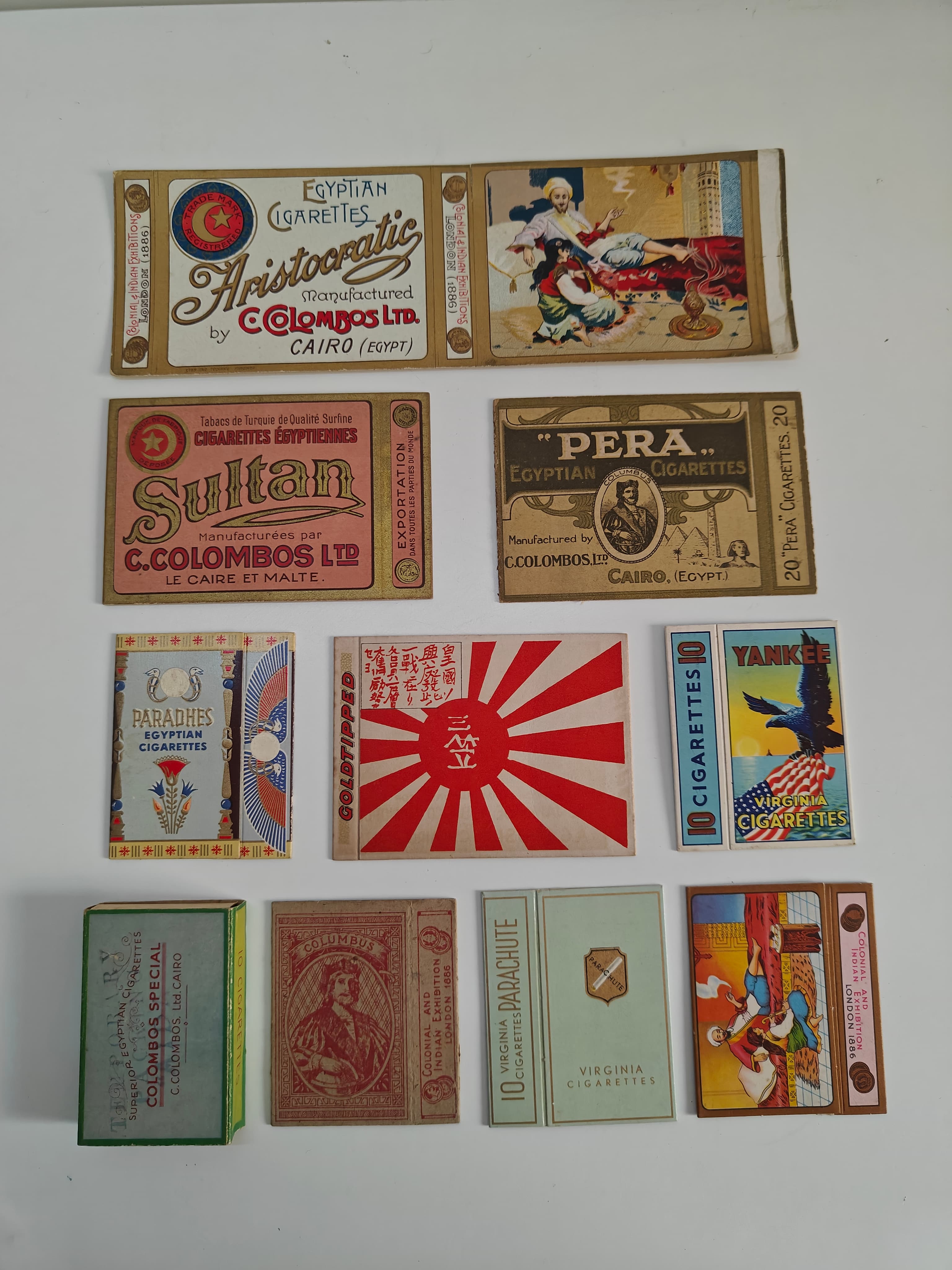 Vintage ARISTOCRATIC Egyptian Cigarettes Empty Packet C. COLOMBOS Cairo Malta