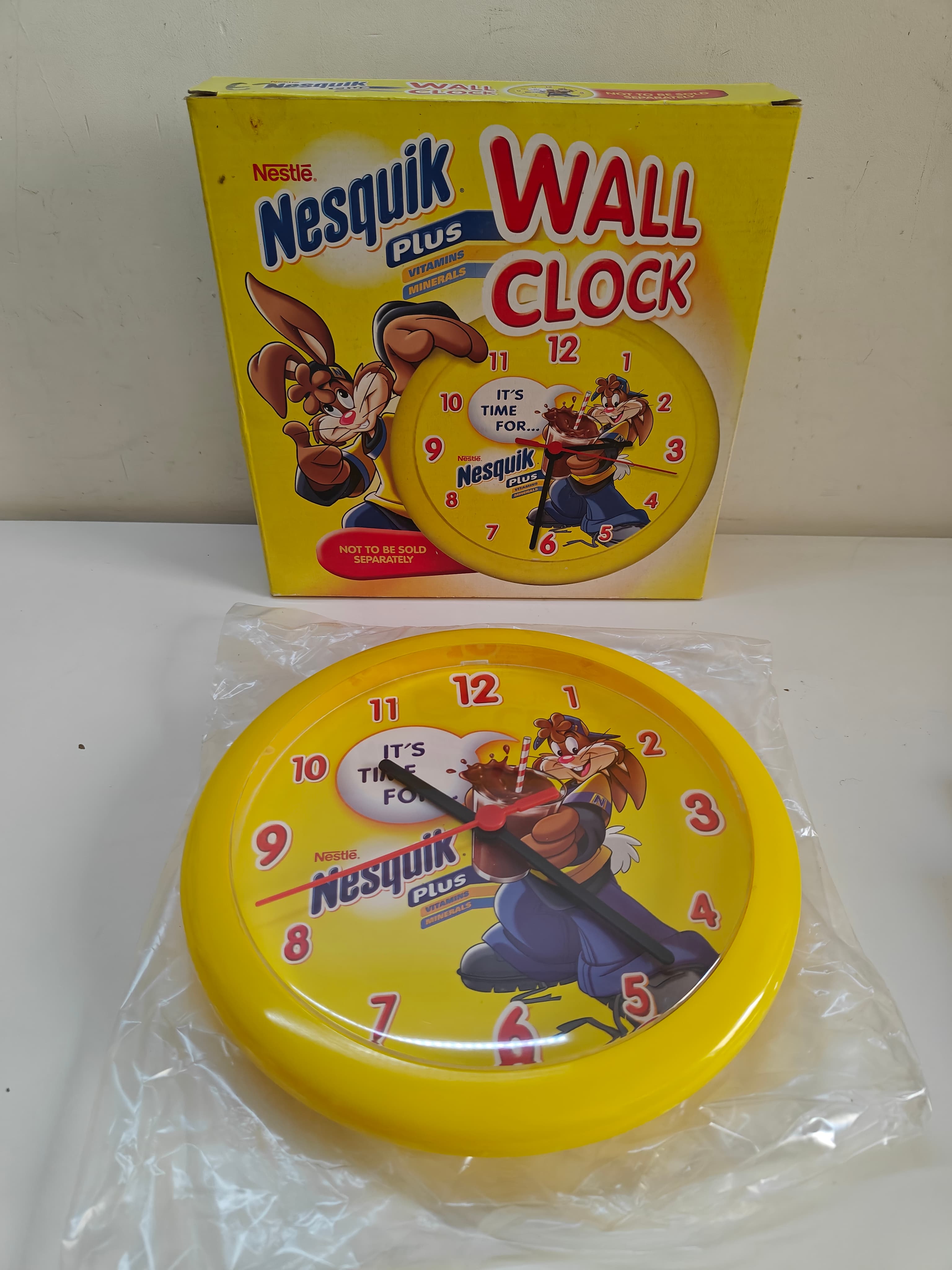 Vintage Nesquik Plus Wall Clock Nestle Advertising