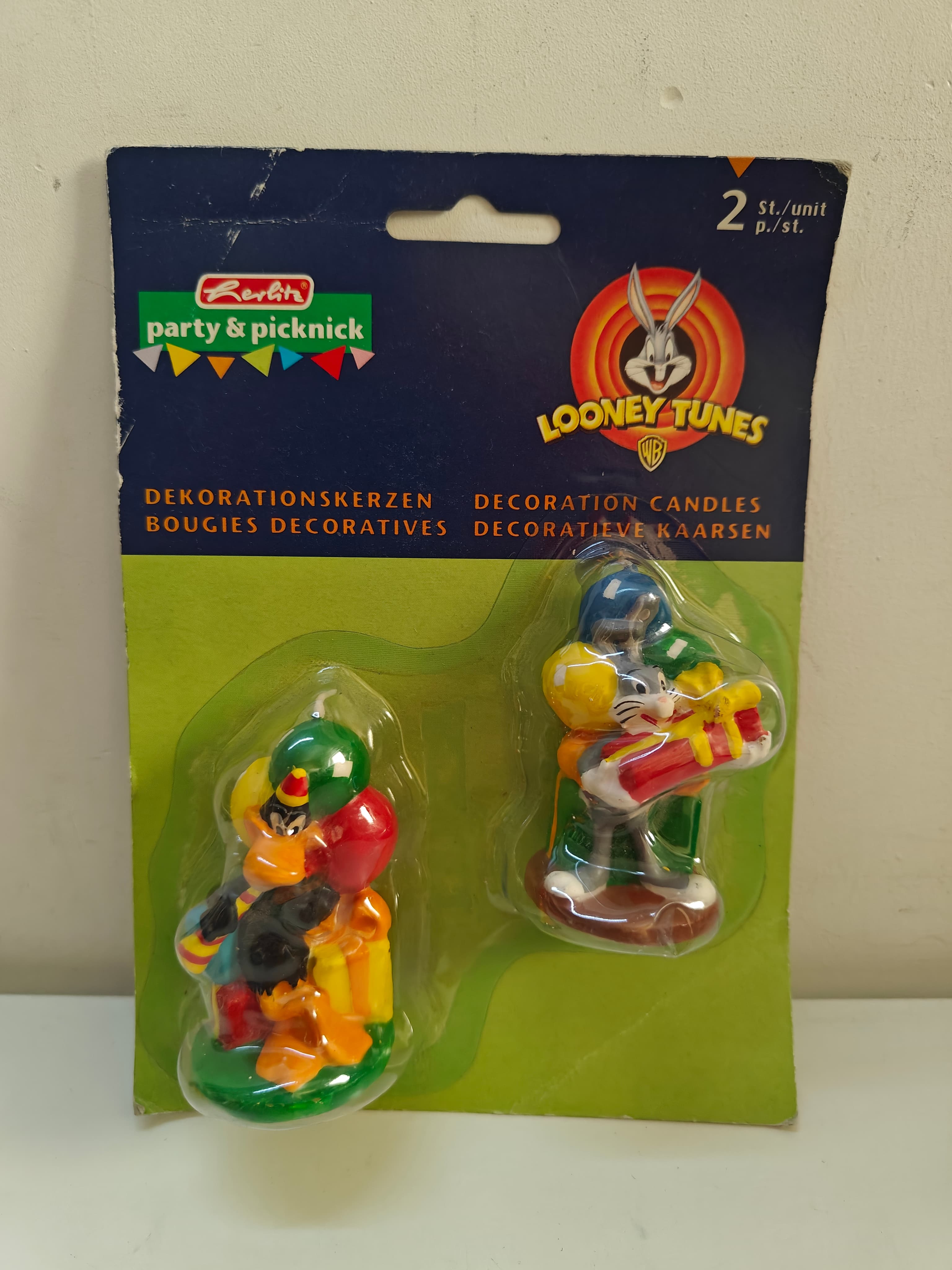 Vintage 1997 Looney Tunes Herlitz Birthday Candles Bugs Bunny & Daffy Duck NEW