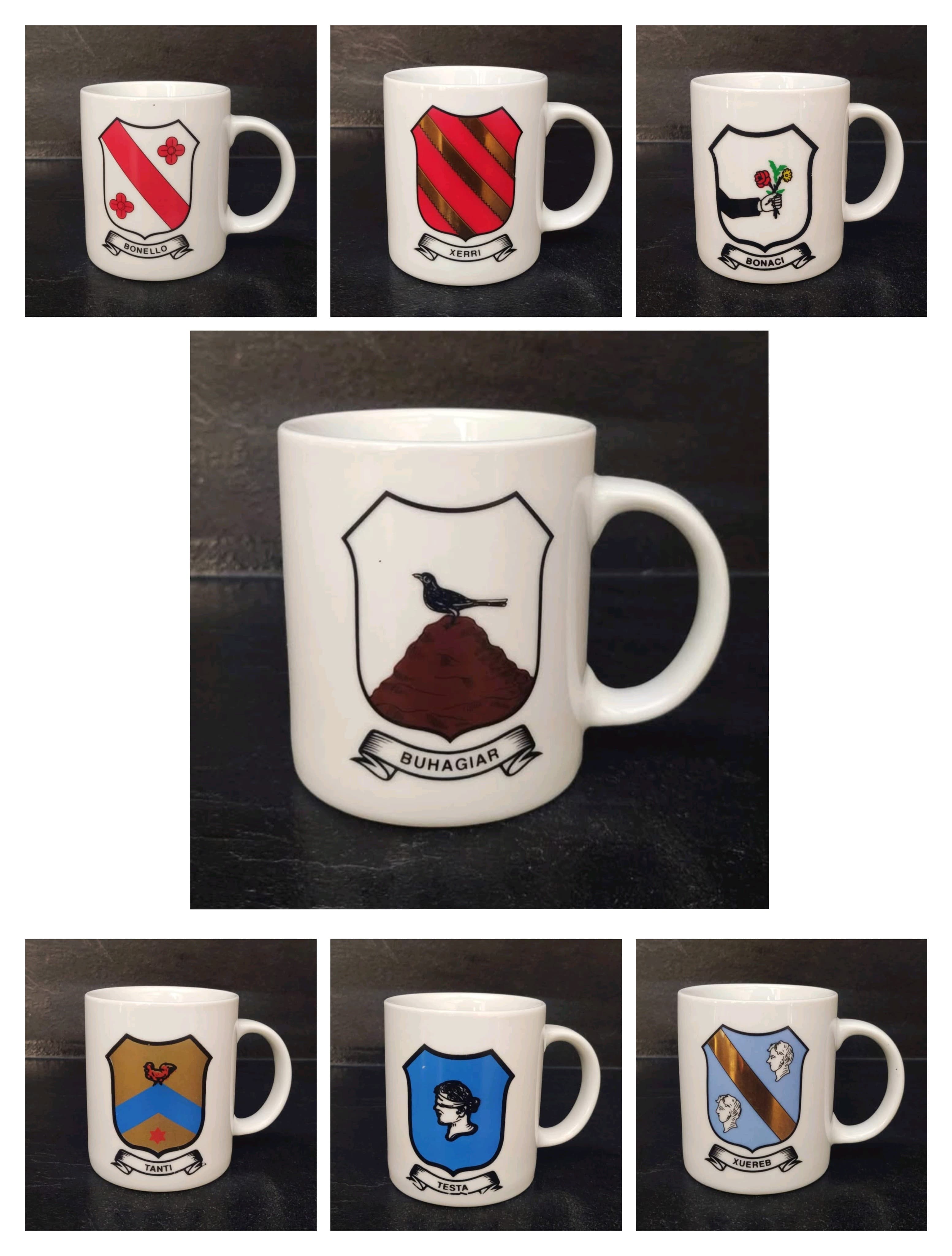 1980s Coat of Arms Maltese Surnames Mugs