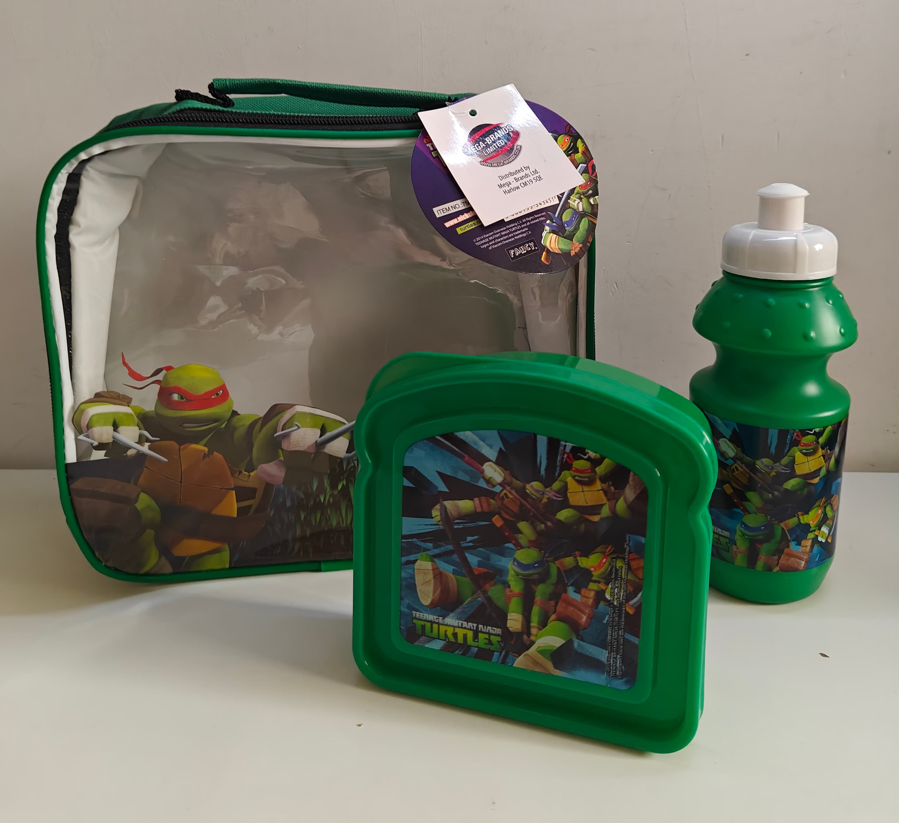 2014 Teenage Mutant Ninja Turtles TMNT 3pc Lunch Set Bag Bottle Container Kids School NEW