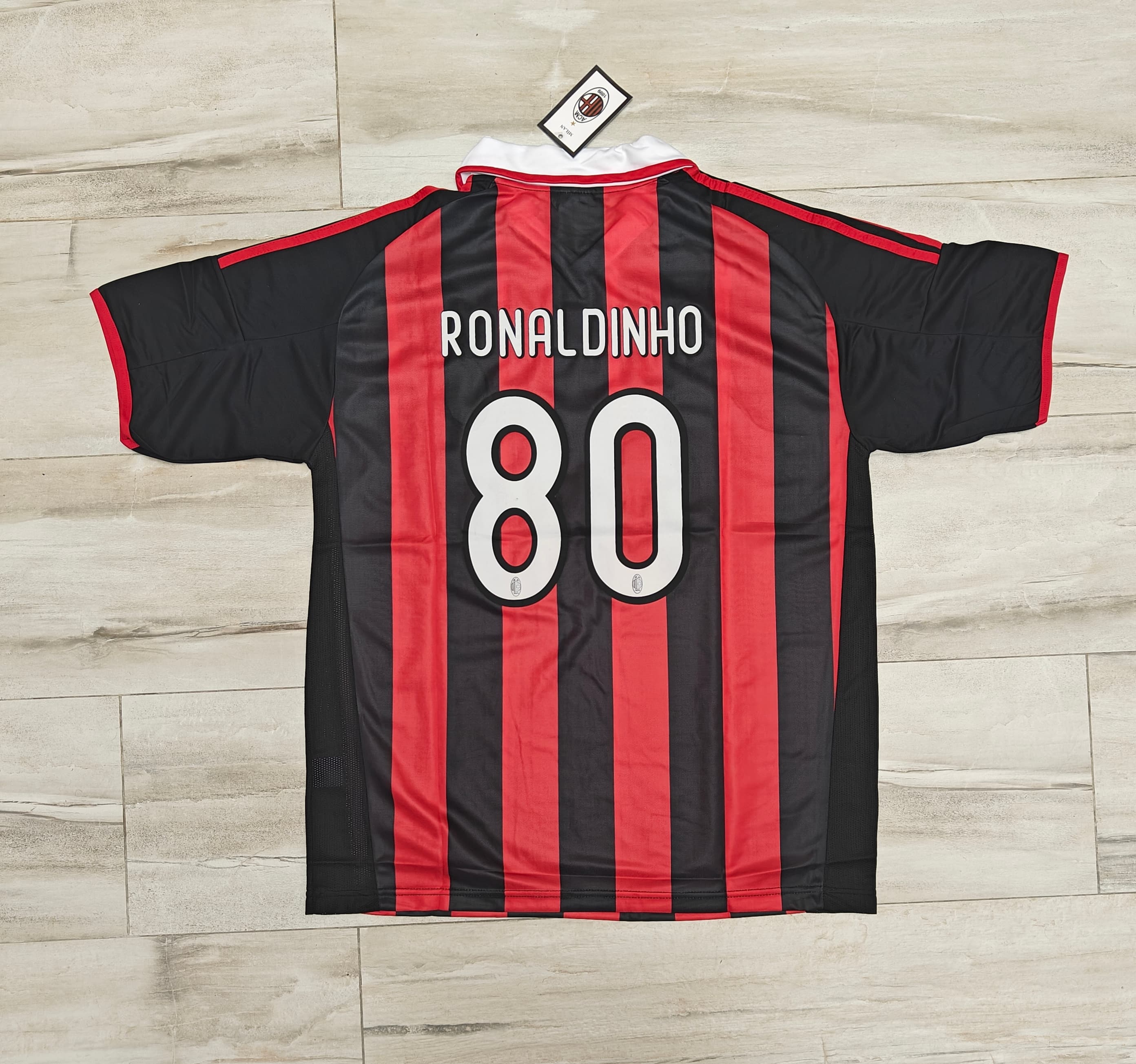 AC Milan Ronaldinho #80 Retro Jersey - Size XL - New With Tags
