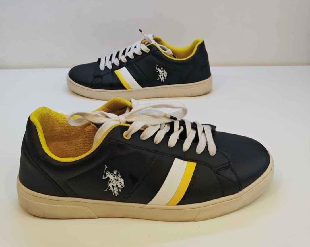 U.S Polo Assn Navy/Yellow/ White Sneakers Size 45