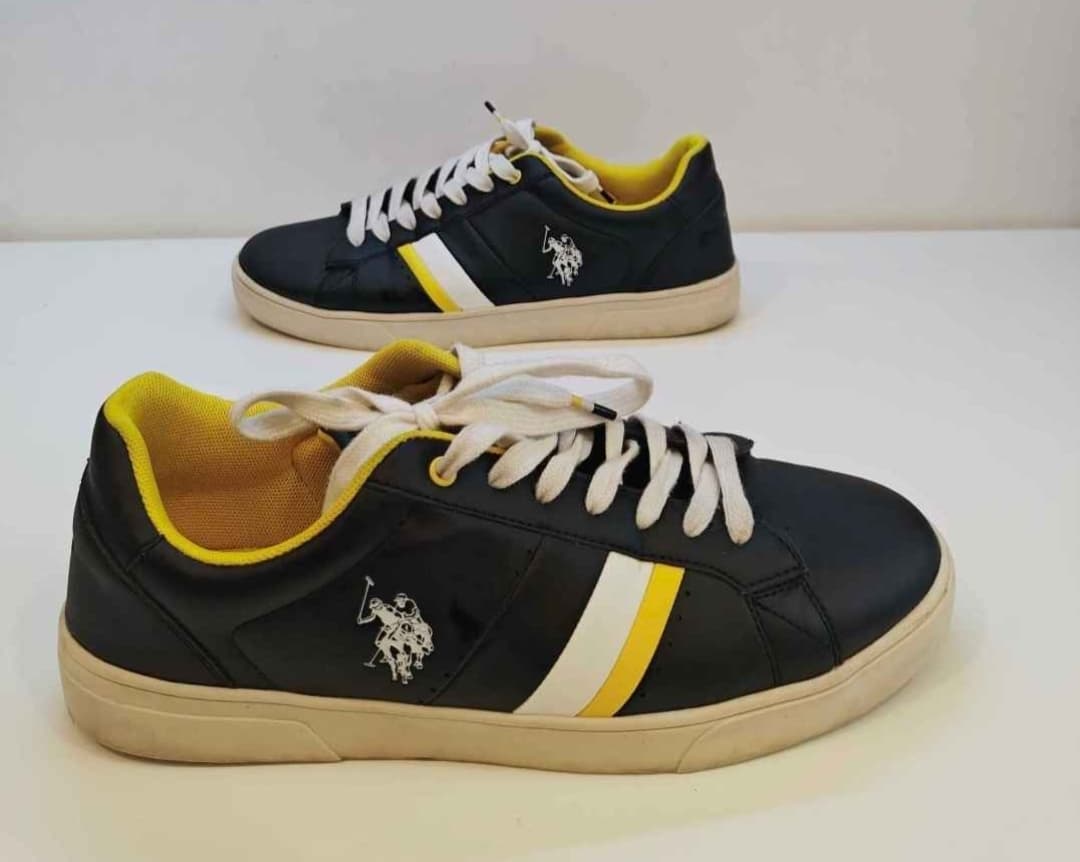 U.S Polo Assn Navy/Yellow/ White Sneakers Size 45