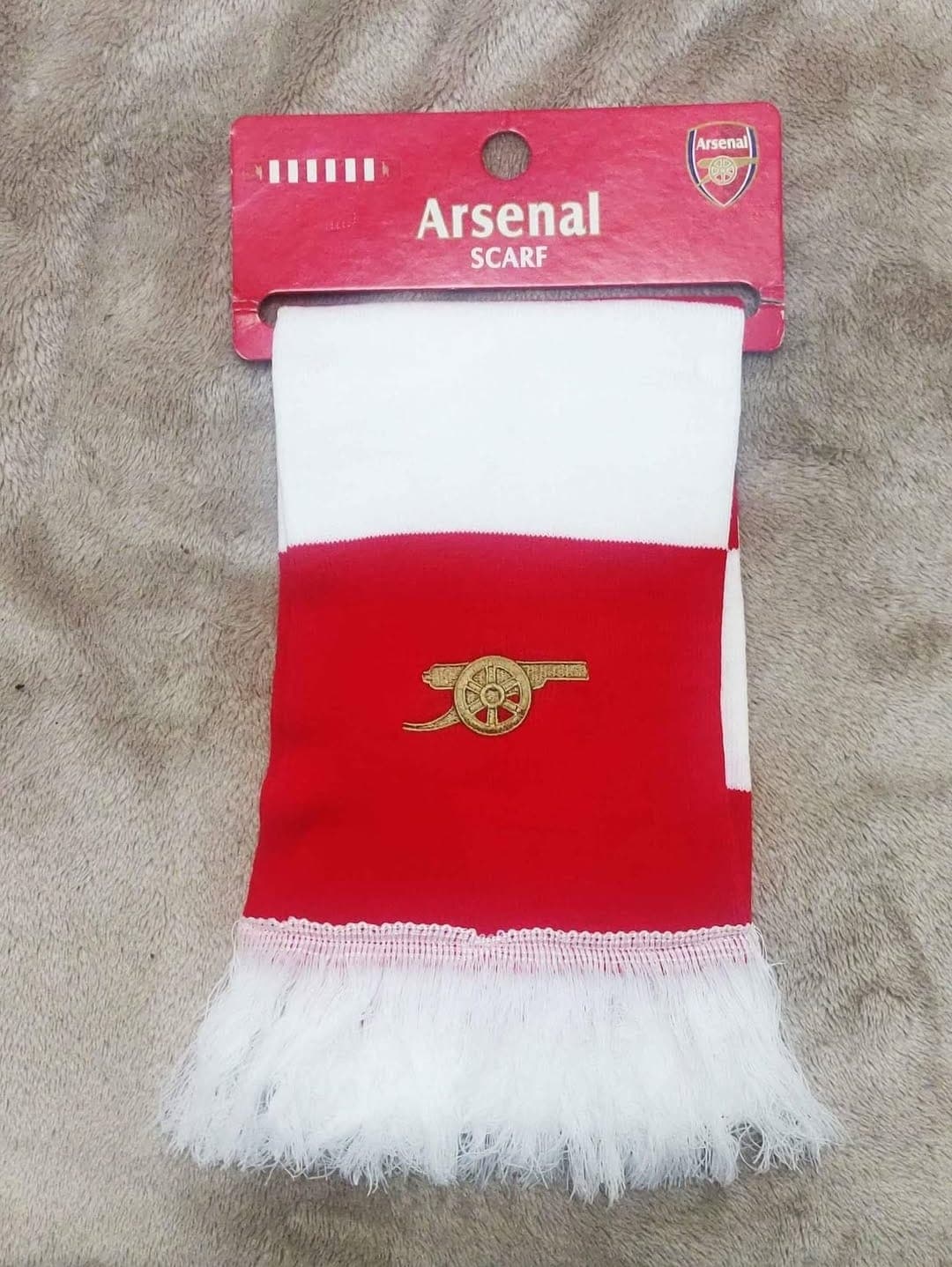 New Arsenal FC Football Scarf - Classic Red & White Bar Design - The Gunners Fan Gift