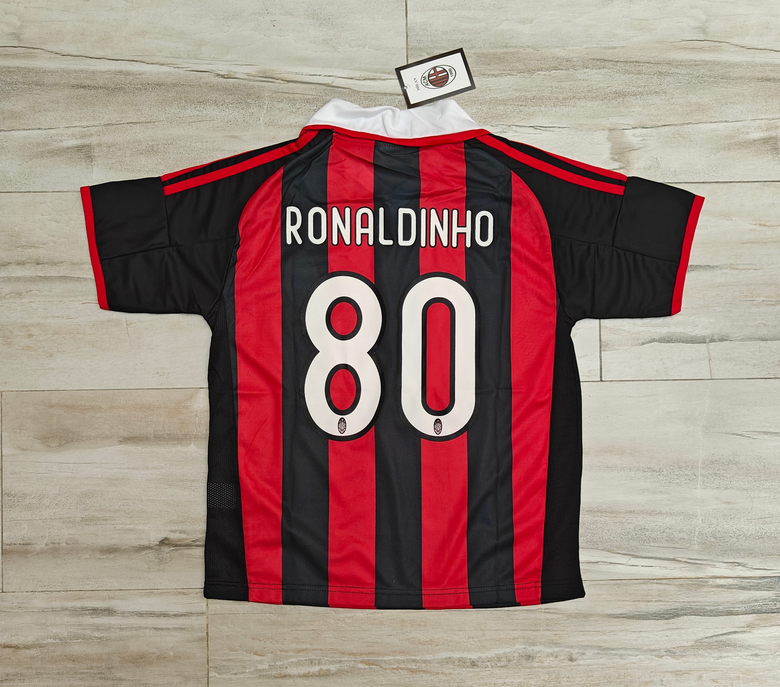 Ronaldinho #80 AC Milan Retro Jersey - Kids Size 176 (NEW) 14-16 yrs