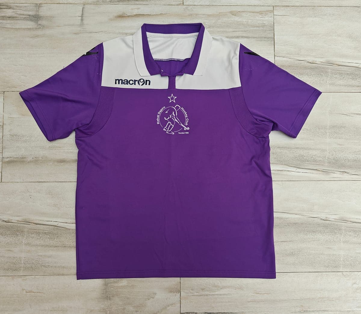 Macron Rabat Depiro Hockey Club Malta Shirt - Purple/White Size Size Large