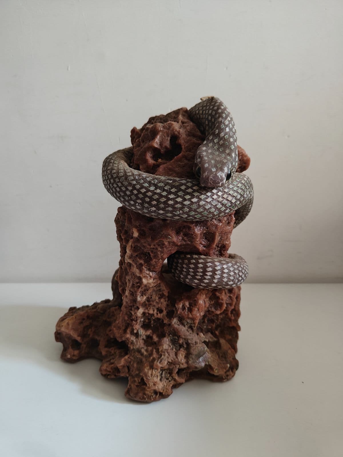 Hand Made Candle - Snake Through Stone - Size 23cm