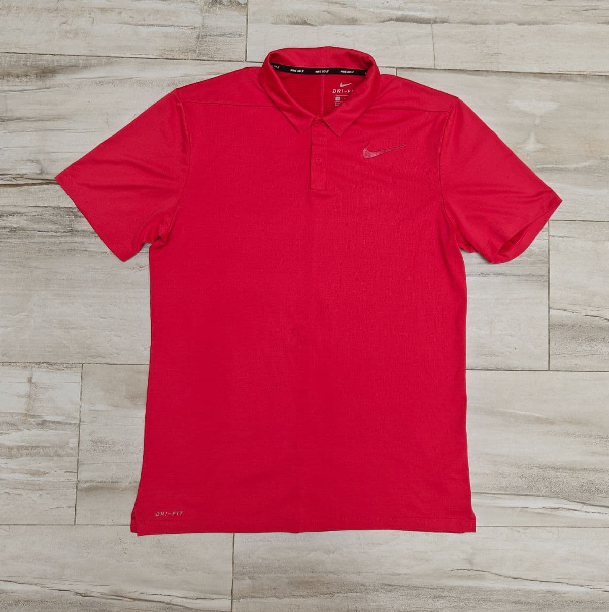 Nike Golf Mens Dri-Fit Polo Shirt Red Short Sleeve Activewear Top Size Medium