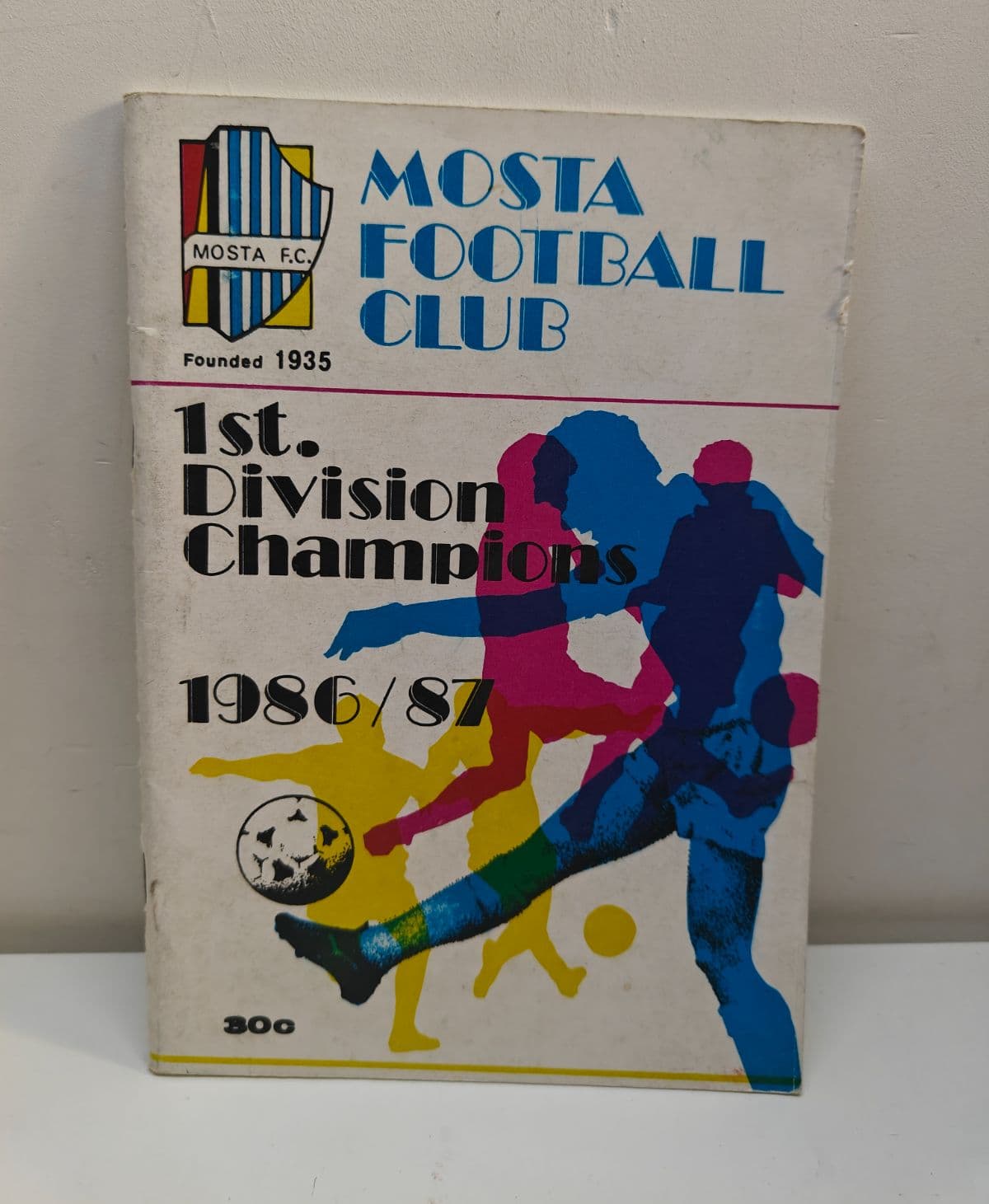Mosta FC 1st Division Champions 1986/87 Souvenir Booklet Malta Football Rare