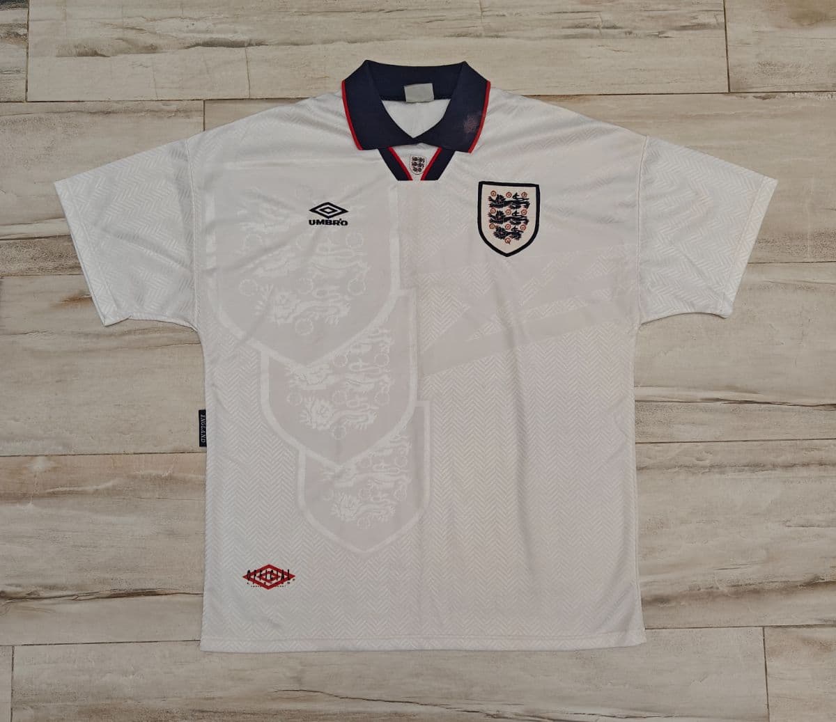 Vintage England 1993 1995 Home Football Shirt Umbro Jersey XL/XXL Pit To Pit 25"