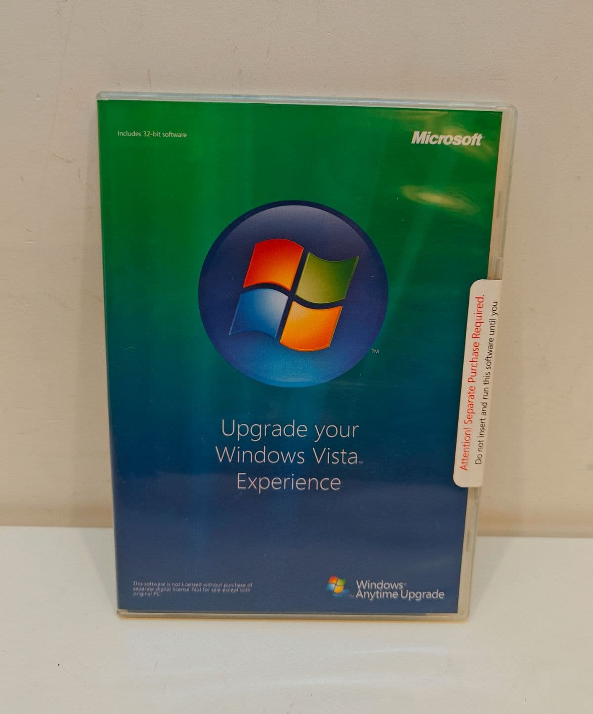 NEW SEALED Microsoft Windows Vista Anytime Upgrade DVD 32-Bit OEM Upgrade Disc