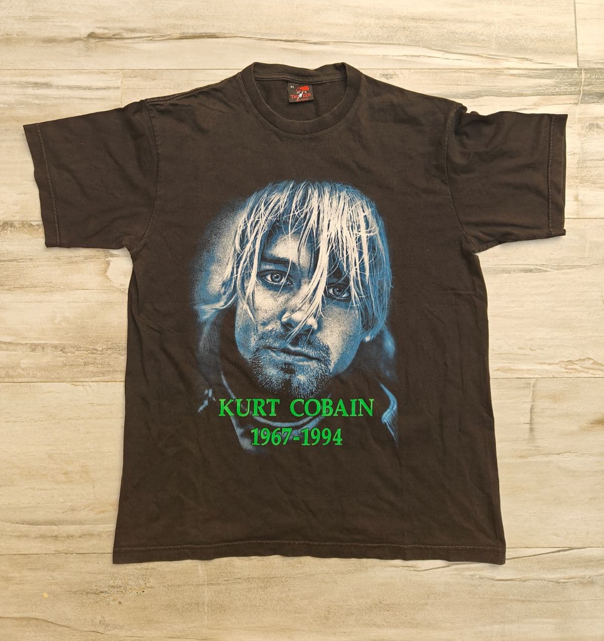 Vintage Kurt Cobain Nirvana Memorial T Shirt XL Thunder Tag Double Sided