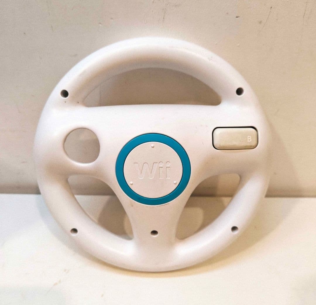 OEM Official Nintendo Wii Racing Steering Wheel White RVL-024 Mario Kart