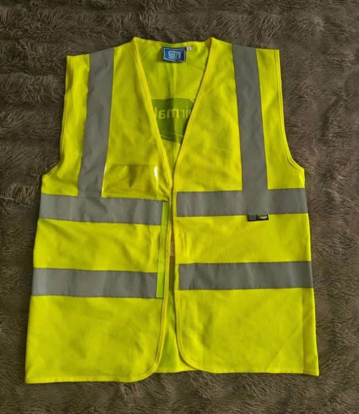 Air Malta Hi-Vis Neon Yellow Safety Vest Airline Ground Crew Bib Size Small