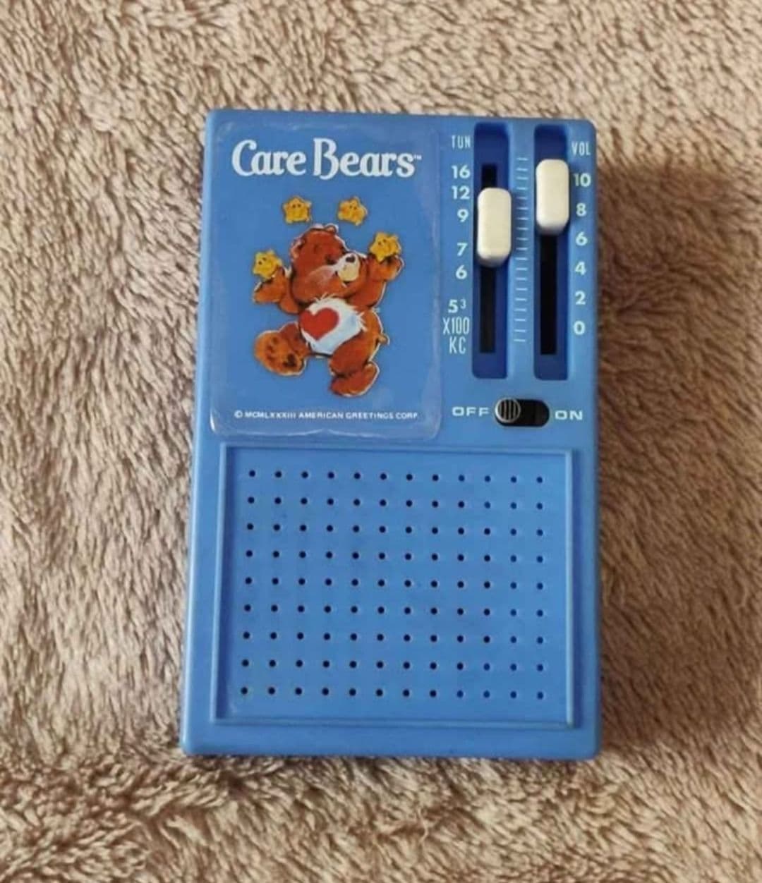 1984 Care Bears Blue Portable Radio