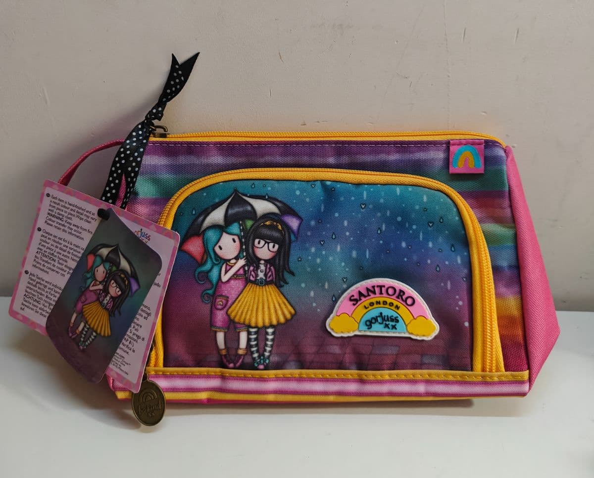 New Santoro London Gorjuss Large Pencil Case Girls Back To School Gift Pouch Rainbow