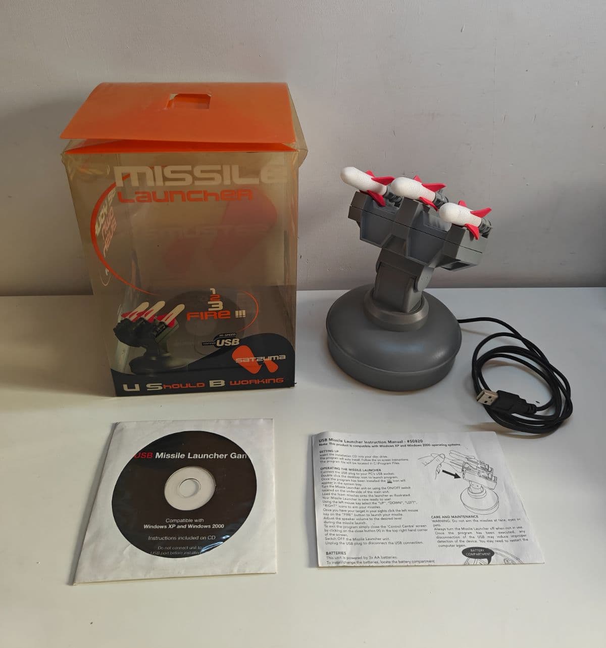 Satzuma USB Missile Launcher 2007 Boxed Complete Retro PC Gadget RARE