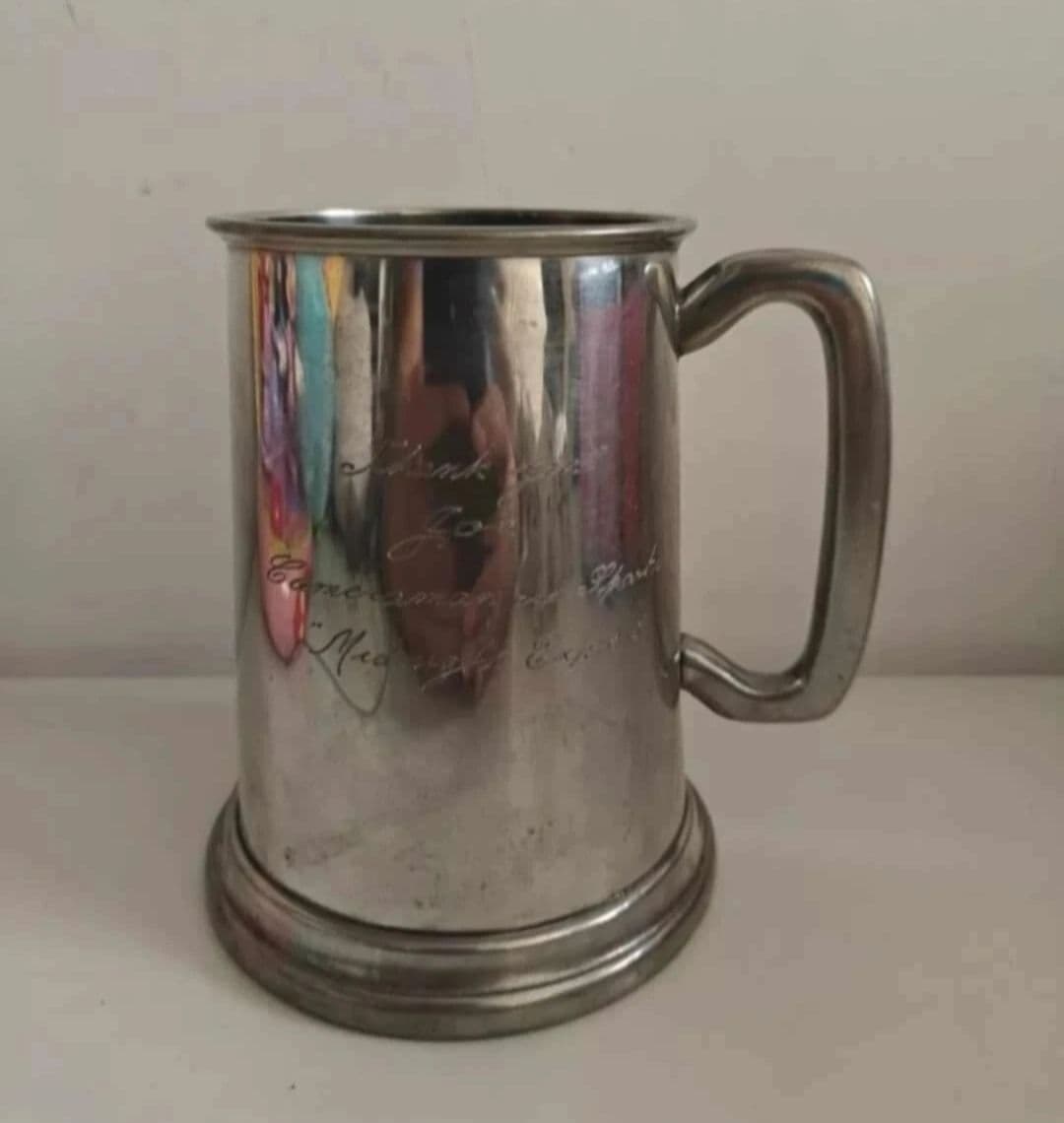 1978 Midnight Express Pewter Mug Dedicated to Joe Zammit Cordina Maltese Actor