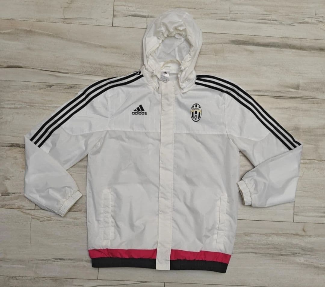 Adidas Juventus 2015-16 Rain Jacket White Pink Black Men's Size Large