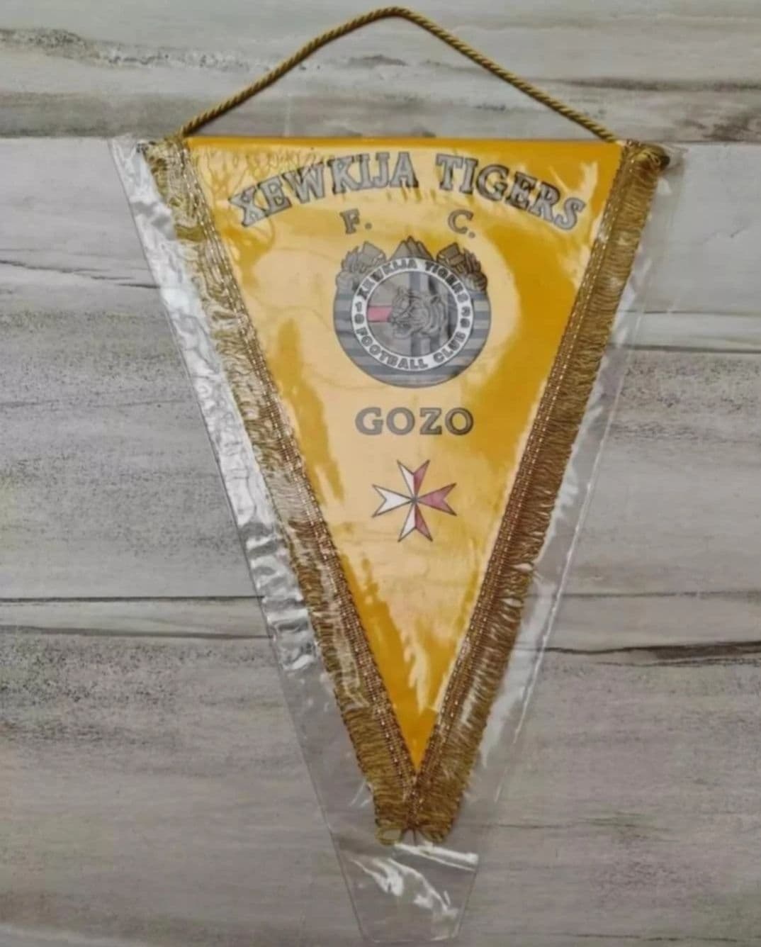 Vintage Xewkija Tigers FC 10" x 15" Football Pennant Gozo Malta