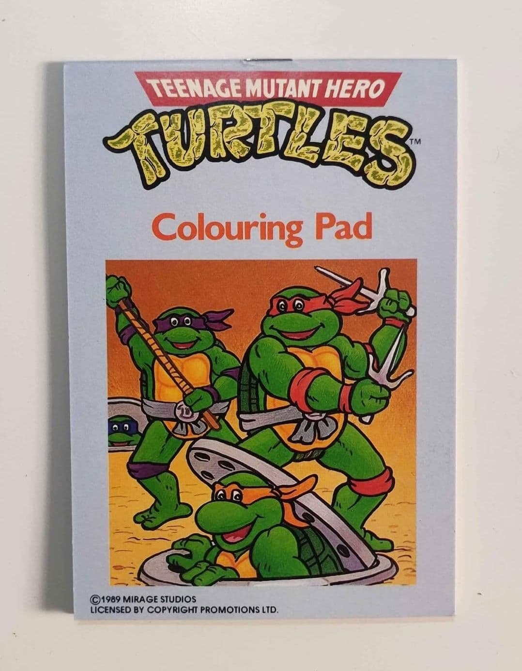 1989 TMNT Teenage Mutant Ninja Turtles Colouring Pad 5.5inch by 4inch