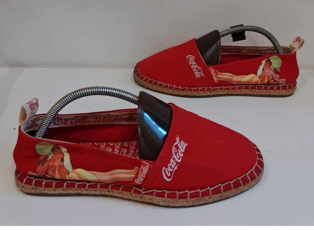 VINTAGE Coca-Cola Espadrilles Shoes Women's Red Slip-On Size 39 EU