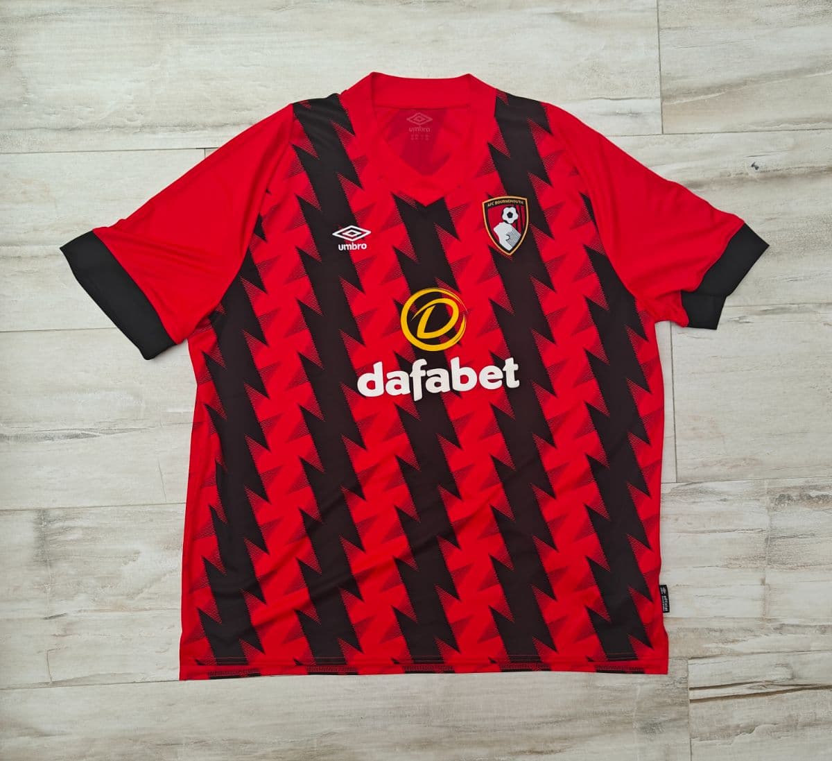 AFC Bournemouth Home Football Shirt Jersey 2022 2023 Umbro Size 4XL Plus Black Red