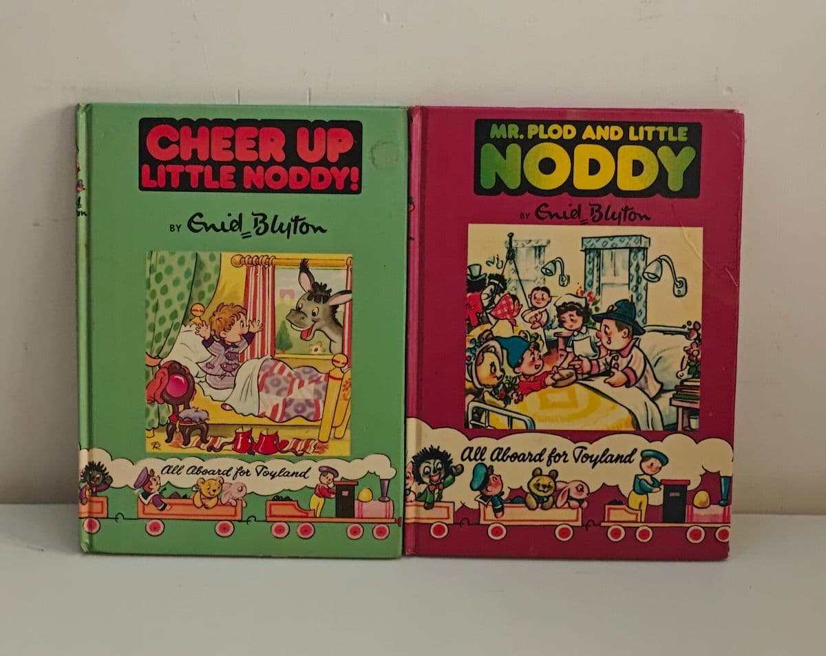2x Rare Vintage 1960s Noddy Hardback Books – All Aboard for Toyland