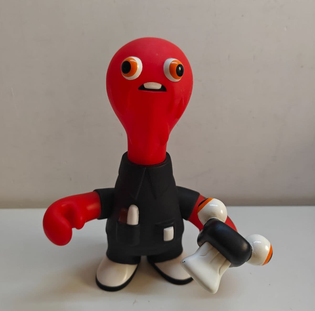Pete Fowler World of Monsterism Big Janitor Red Vinyl Figure Rare Toy Unboxed