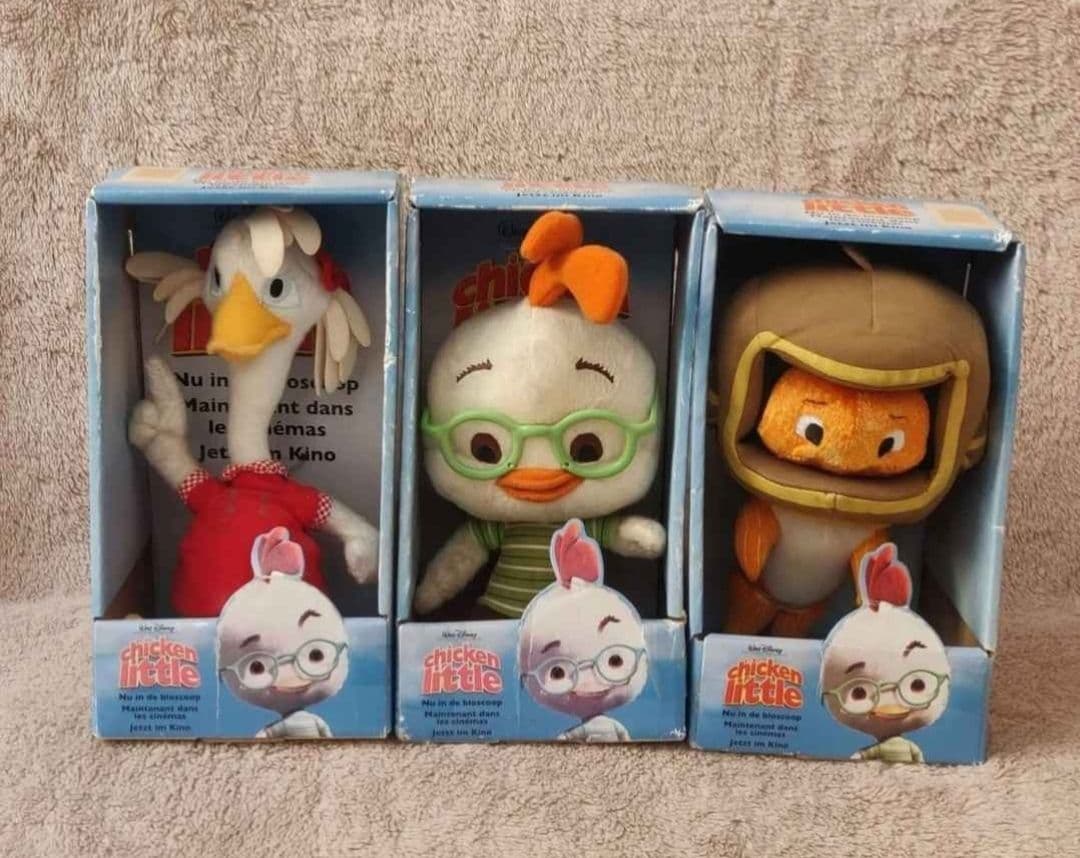 Set of 3 Chicken Little Plush Toys Boxed