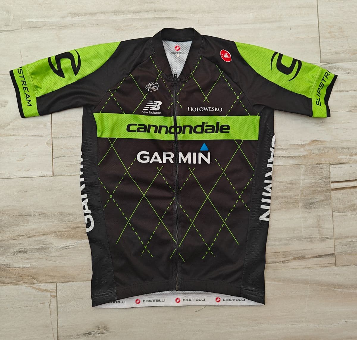Castelli Cannondale Garmin Pro Cycling Jersey Mens Large L Short Sleeve Black Green