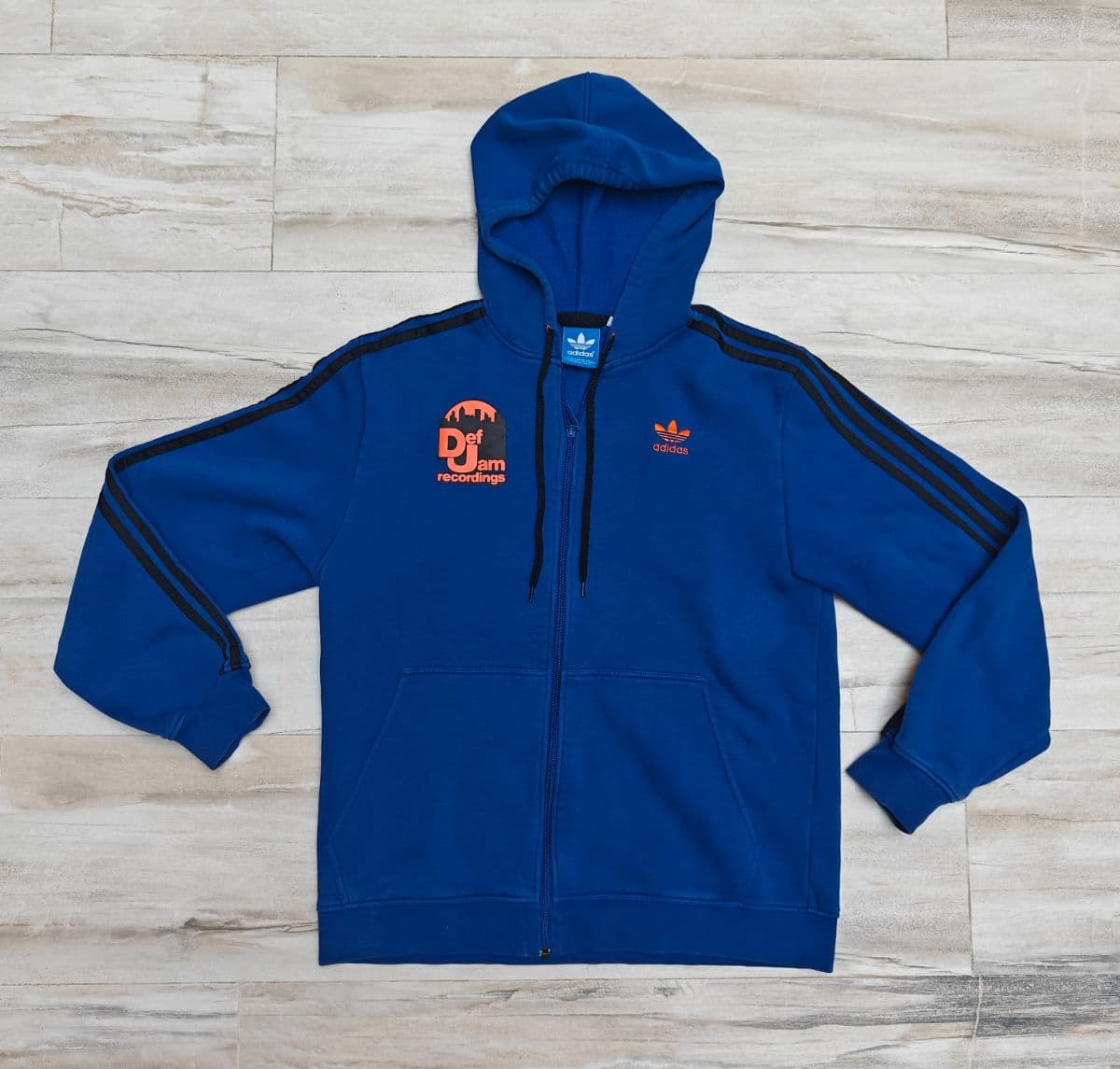 Vintage Adidas Originals x Def Jam Recordings Hoodie Jacket Blue Mens Large L