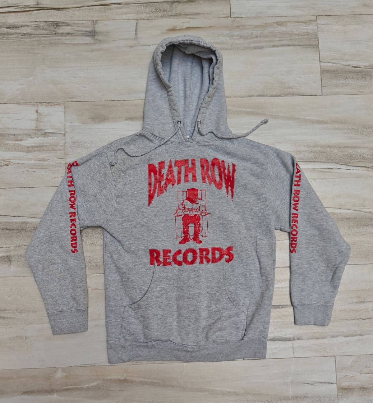Death Row Records Hoodie Size S Grey Red Logo Independent Trading Co