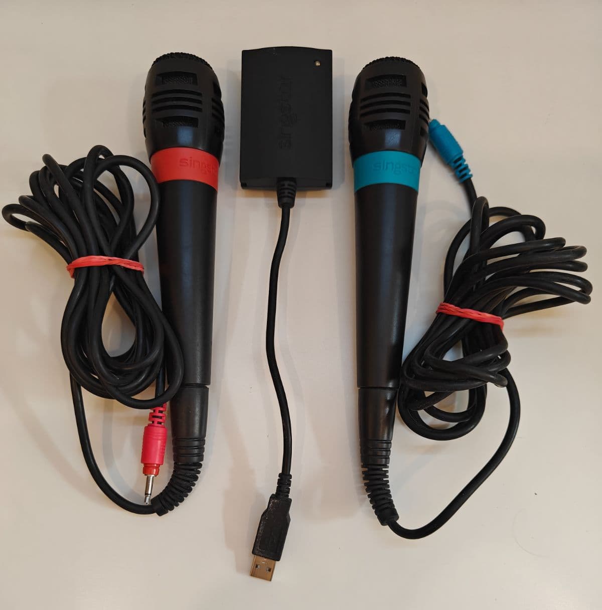 Official Sony SingStar Microphones + USB Adapter (PS2/PS3/PS4)