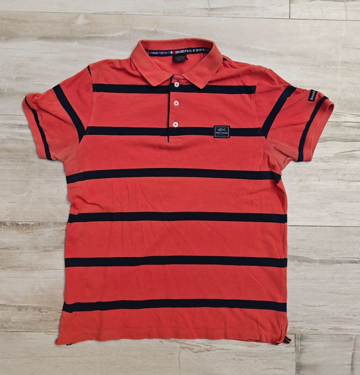 Paul & Shark Short Sleeve Striped Polo Shirt - Size L